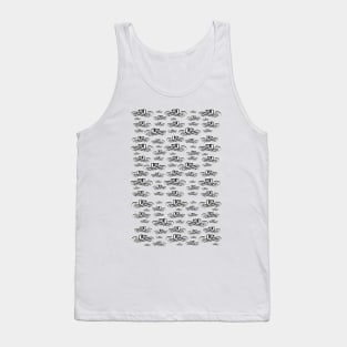 Sombrero Vueltiao in Black and White Ink Pattern Tank Top